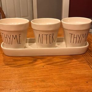Rae Dunn Herb planter set